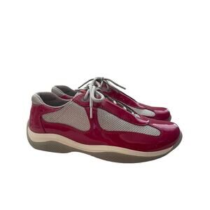 NIB Authentic Prada America's Cup Athletic Shoes Magenta Berry Silver Size 37 W7